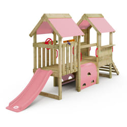 Wickey - tour d'escalade My First Playtower 2 : tour d'escalade pour tout-petits, tour de jeux avec accessoires – rose pastel