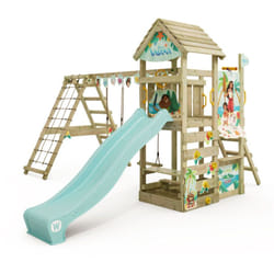Wickey tour de jeux Disney Story avec balançoire et toboggan, tour d'escalade avec bac à sable, échelle et accessoires de jeu – Vaiana