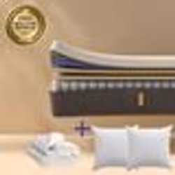 EMMA Pack Matelas Hybride II 180x200 + 2 Oreillers Nuage Essentiel + Couette Mémoire de Forme+Ressorts MEILLEUR CHOIX Emma