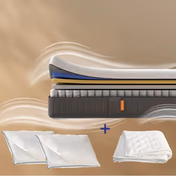 EMMA  Pack Matelas Hybride II Plus 200x200 + Oreiller Nuage + Couette Légère  Mémoire de Forme + Ressorts  Housse Plus