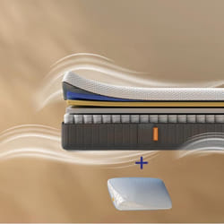 EMMA  Pack Matelas Hybride II Plus 80x200 + Oreiller Nuage Elite 70x40  Mémoire de Forme + Ressorts  Housse Plus Respirante