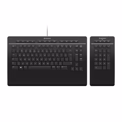 3Dconnexion Keyboard Pro with Numpad, Taille réelle (100 %), USB + RF Wireless + Bluetooth, Commutateur de touche « ciseaux » ...