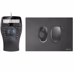 3Dconnexion SpaceMouse Enterprise Kit 2, Ambidextre, 6DoF, RF Wireless + USB Type-A, Noir