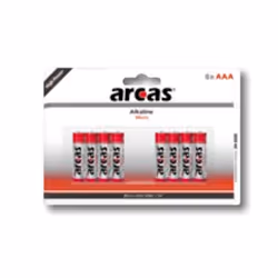 Arcas 117 44803, Batterie à usage unique, AAA, Alcaline, 1,5 V, 8 pièce(s), Cd (cadmium), Hg (mercure)