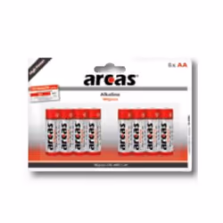 Arcas 117 44806, Batterie à usage unique, AA, Alcaline, 1,5 V, 8 pièce(s), Cd (cadmium), Hg (mercure)