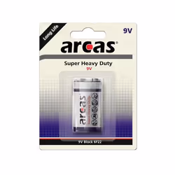 Arcas 107 00122 Batterie à usage unique 9V Zinc-Carbone