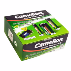 Camelion FPG-GB40, Batterie à usage unique, Chlorure de zinc, 1,5 V, 40 pièce(s), Multicolore, Boîte