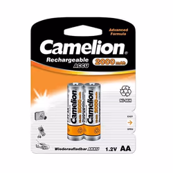 Camelion NH-AA2000-BP2, Batterie rechargeable, AA, Hybrides nickel-métal (NiMH), 1,2 V, 2 pièce(s), 2000 mAh