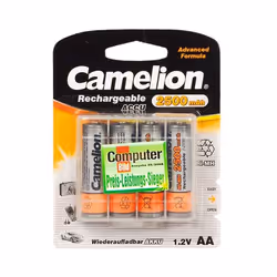 Camelion NH-AA2500-BC4, Batterie rechargeable, AA, Hybrides nickel-métal (NiMH), 1,2 V, 4 pièce(s), 2500 mAh