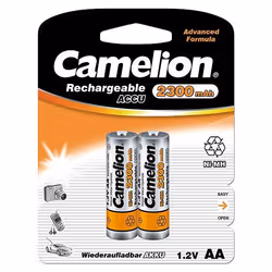 Camelion NH-AA2300BP2, Batterie rechargeable, AA, Hybrides nickel-métal (NiMH), 1,2 V, 2 pièce(s), 2300 mAh