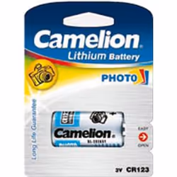 Camelion CR123A-BP1, Batterie à usage unique, Lithium, 3 V, 1 pièce(s), 1300 mAh, Argent