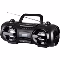 Boombox avec FM USB SD, égaliseur, bass boost, lumière disco, batterie, subwoofer, 2 x 100 W max. de puissance musicale, 49,2 ...