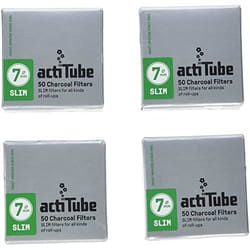 Filtres à charbon actif - actiTube - Slim - 4 boîtes de 50 filtres - Insertion facile - Fabriqués en Allemagne