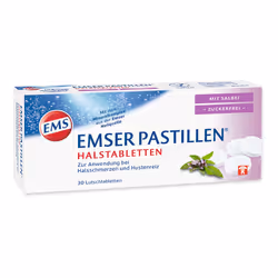 Emser Pastillen zuckerfrei mit Salbei, Remède contre le rhume, Comprimé, Adultes, Boîte, 30 pièce(s)