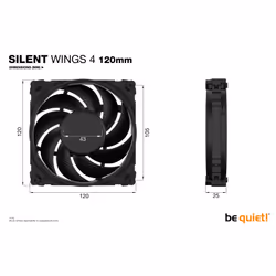 be quiet! SILENT WINGS 4 | 120mm Boitier PC Ventilateur 12 cm Noir 1 pièce(s) - Vue supplémentaire 5