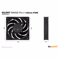 be quiet! SILENT WINGS PRO 4 | 120mm PWM Boitier PC Ventilateur 12 cm Noir 1 pièce(s) - Vue supplémentaire 6