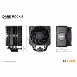 be quiet! DARK ROCK 5 Processeur Refroidisseur d'air 12 cm Noir 1 pièce(s) - Vue supplémentaire 8
