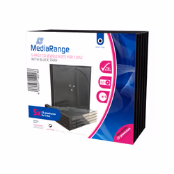 MediaRange BOX31 étui disque optique Boîtier double 1 disques Noir, Transparent