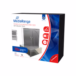 MediaRange BOX32, Boîtier DVD, 1 disques, Noir, Transparent, Plastique, 120 mm, 140 mm