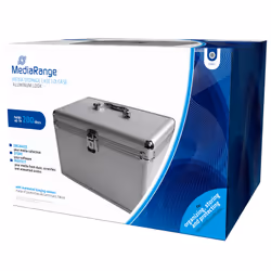 MediaRange BOX75, Caisse rigide, 200 disques, Argent, Toison, Plastique, Bois, 120 mm, Aluminium