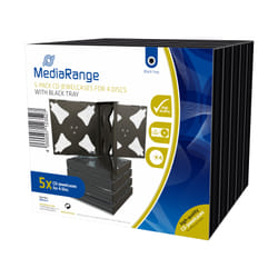 MediaRange BOX34-4 étui disque optique Boîtier double 4 disques Noir