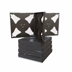 MediaRange BOX34-4 étui disque optique Boîtier double 4 disques Noir