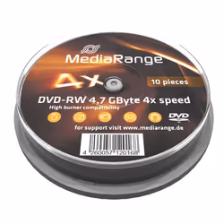 MediaRange MR450, DVD-RW, Boîte à gâteaux, 10 pièce(s), 4,7 Go