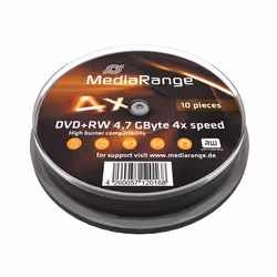 MediaRange MR451, DVD+RW, Boîte à gâteaux, 10 pièce(s), 4,7 Go