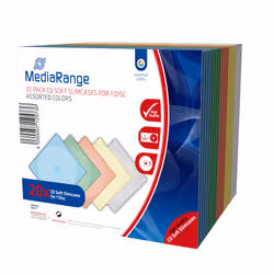 MediaRange BOX37, Étui fin, 1 disques, Multicolore, Plastique, 120 mm, 129 mm