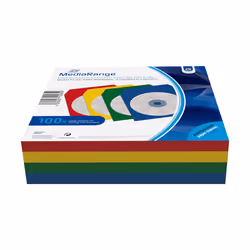 MediaRange BOX67, Housse, 1 disques, Bleu, Vert, Rouge, Jaune, Papier, 120 mm, Résistant à la poussière