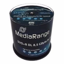 MediaRange MR470, DVD+R DL, Boîte à gâteaux, 100 pièce(s), 8,5 Go
