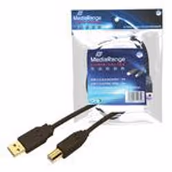 MediaRange MRCS102, Noir, 5 m, Mâle/Mâle, USB A/USB B