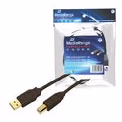 MediaRange MRCS103, Noir, 3 m, Mâle/Mâle, USB A/USB B