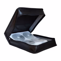 MediaRange BOX93, Étui avec portefeuille, 200 disques, Noir, Simili-cuir, Toison, 120 mm, Noir