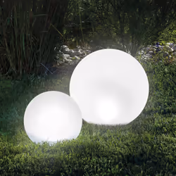 Magie des couleurs : les boules lumineuses solaires (lot de 2) en 20 et 30 cm Disponibles en deux tailles, les boules lumineu ...