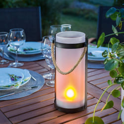 Esotec - Lanterne solaire Jasmin avec effet de flamme verre métal IP44 résistant aux intempéries 102099