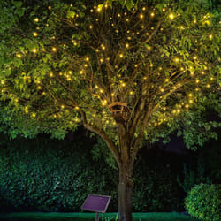 Esotec - Guirlande lumineuse solaire avec 200 led blanc chaud résistantes aux intempéries 102570