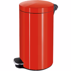 Poubelle à pédale, capacité 30 l, h x Ø 650 x 300 mm, rouge. Produit livré = monté. Capacité = 30 l. Matériau de la poubelle  ...
