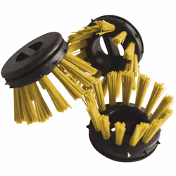 Brosse ronde pour tapis en caoutchouc à relief, plastique, lot de 10, noir/jaune. Produit livré = monté. Matériau = plastique ...