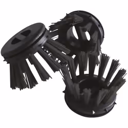 Brosse ronde pour tapis en caoutchouc à relief, plastique, lot de 10, noir. Produit livré = monté. Matériau = plastique. Colo ...