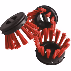 Brosse ronde pour tapis en caoutchouc à relief, plastique, lot de 10, noir/rouge. Produit livré = monté. Matériau = plastique ...