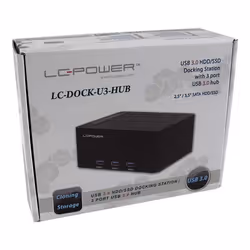 LC-Power LC-DOCK-U3-HUB Station d'accueil de disques de stockage USB 3.2 Gen 1 (3.1 Gen 1) Type-B Noir - Vue supplémentaire 4