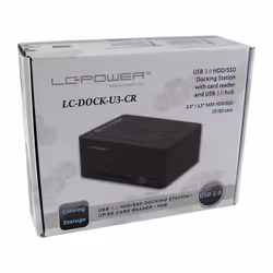 LC-Power LC-DOCK-U3-CR Station d'accueil de disques de stockage USB 3.2 Gen 1 (3.1 Gen 1) Type-A Noir - Vue supplémentaire 4