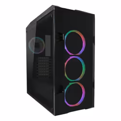 LC-Power 998B, Midi Tower, PC, Noir, Transparent, ATX, micro ATX, Mini-ATX, Métal, Plastique, Verre trempé, Jouer