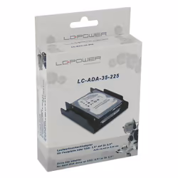 LC-Power LC-ADA-35-225, 2,5/3,5", Panneau de façade, Noir, Plastique, CE, 25 mm