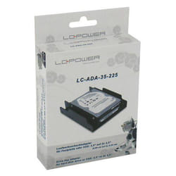 LC-Power LC-ADA-35-225 Obturateur de baie de lecteur 2,5/3,5" Panneau de façade Noir