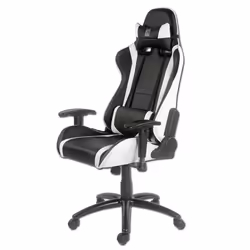 LC-Power LC-GC-2 Siège pour jeu vidéo Siège de jeu sur PC Noir, Blanc