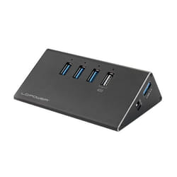 LC-Power LC-HUB-ALU-2B-4 hub & concentrateur USB 3.2 Gen 1 (3.1 Gen 1) Type-A 5000 Mbit/s Noir