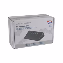 LC-Power LC-HUB-ALU-2B-4 hub & concentrateur USB 3.2 Gen 1 (3.1 Gen 1) Type-A 5000 Mbit/s Noir
