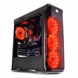 LC-Power Gaming 988B - Red Typhoon, Midi Tower, PC, Noir, ATX, micro ATX, Mini-ITX, Métal, Jouer
